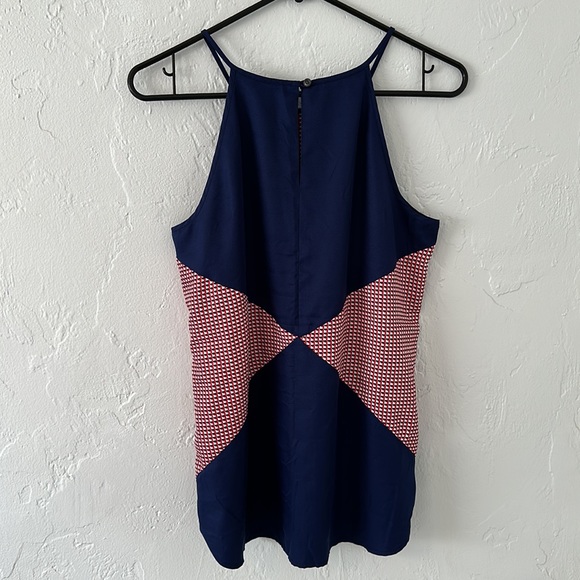Ann Taylor Petite Halter Red Blue Blouse Size Medium - Picture 7 of 7